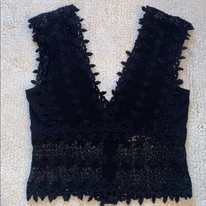 Lace corset crop top